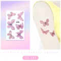 Tatuajes temporales de mariposa con purpurina para niños, variante de arte corporal rosa brillante. - EG-142 (Pegatina de Tatuaje de Mariposa con Purpurina)