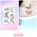 Adhesivo de tatuaje temporal de mariposa con purpurina para arte corporal infantil. - EG-143 (Pegatina de Tatuaje de Mariposa con Purpurina)