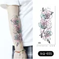 Waterproof floral arm temporary tattoo sticker with musical notes for stylish body art. - AQ-035 / 210*100mm
