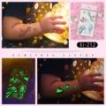 Luminous temporary tattoo stickers for kids, cute cartoon space unicorn glow in the dark. - Ei-212
