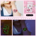 Kids luminous unicorn tattoo stickers glowing cartoon waterproof temporary body art decals. - Ei-214