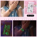 Luminous unicorn temporary tattoo stickers for kids glow in dark cartoon waterproof body art. - Ei-215