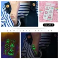 Luminous unicorn tattoo stickers for kids, glow in the dark cartoon waterproof body art. - Ei-217