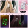 Kids luminous unicorn tattoo stickers, cute cartoon glowing body art stickers for children. - Ei-219