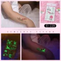 Luminous unicorn temporary tattoo stickers for kids, waterproof cute glowing body art. - Ei-220