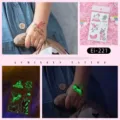 Kids luminous unicorn temporary tattoos glow in the dark cute cartoon sticker sheet for party. - Ei-221