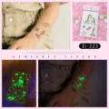Luminous unicorn temporary tattoo stickers for kids, cute cartoon glowing body art. - Ei-223