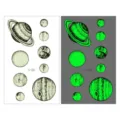 Luminous space temporary tattoo sticker glowing in dark planets design for kids arms face - Ei-105 Celestial Planets