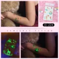 Glow in the dark unicorn temporary tattoo stickers for kids fun cartoon body art decals - Ei-224