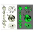 Glow in the dark space tattoo sticker sheet, luminous aerospace design for kids style. - Ei-106 Solar System Spaceship