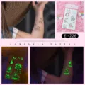 Luminous unicorn temporary tattoo stickers for kids, cute glowing cartoon body art sticker sheet. - Ei-226