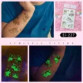 Kids luminous unicorn temporary tattoos glow in the dark cute cartoon sticker sheet for party - Ei-227