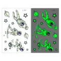 Luminous space temporary tattoo stickers featuring glowing astronauts, planets, and stars. - Ei-109 Astronaut Sport Style
