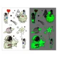 Glow in the dark space astronaut temporary tattoo stickers for kids arm and face decoration - Ei-111 Rocket Heart Astronaut