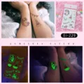 Kids luminous unicorn temporary tattoos waterproof glowing cartoon sticker for party fun. - Ei-229