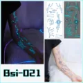Luminous circuit tattoo sticker, waterproof glow-in-the-dark tech arm body art design variant. - Bsi-021 (Luminous Blood Vessel Tattoo Sticker)