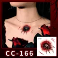Halloween 3D spider scar temporary tattoo sticker, waterproof body art for Halloween party. - CC-166 Halloween Scar