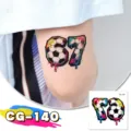 Football graffiti glitter temporary tattoo sticker for kids party fan event waterproof art. - CG-140 Football Tattoo Sticker