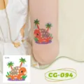 Kids Glitter Dinosaur Temporary Tattoo Waterproof Cartoon Animal Party Decal Sticker - CG-094 Glitter Dinosaur Tattoo Sticker / 60*60mm