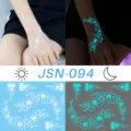 Glow in the dark temporary tattoo sticker waterproof floral arm hand art body decal - JSN-094 Glow Tattoo Sticker