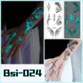 Glow in the dark cyberpunk tech temporary tattoo sticker for arms and hands waterproof. - Bsi-024 (Luminous Blood Vessel Tattoo Sticker)