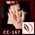 Halloween temporary tattoo sticker waterproof scary scar and bone design for party makeup - CC-167 Halloween Scar