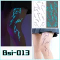 Luminous lightning waterproof tattoo stickers, KPOP anime cosplay body art temporary decals. - Bsi-013 (Luminous Blood Vessel Tattoo Sticker)