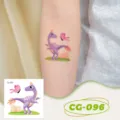 Kids glitter dinosaur temporary tattoo stickers waterproof cute cartoon animal body art decor. - CG-096 Glitter Dinosaur Tattoo Sticker / 60*60mm