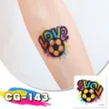 Kids waterproof temporary soccer tattoo sticker graffiti sports body art colorful decal - CG-143 Football Tattoo Sticker