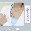 Colorful floral lily temporary tattoo sticker for women clavicle and wrist fashion body art. - AT-016 (Bracelet Tattoo Sticker)