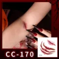 Halloween temporary tattoo realistic scar waterproof fake blood sticker for party decor - CC-170 Halloween Scar