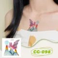 Children glitter cartoon dinosaur temporary tattoo sticker waterproof party body decal - CG-098 Glitter Dinosaur Tattoo Sticker / 60*60mm