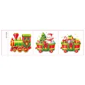 Christmas cartoon temporary tattoo sticker, cute holiday train and snowman variant. - DTm-3018 (Christmas Tearable Tattoo Sticker)