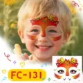 Pegatina de tatuaje temporal cara animal dibujos animados niños, diseño dragón colorido festivo. - Dragón (FC-131)