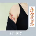 Waterproof maple leaf branch temporary tattoo sticker, realistic body art for women. - AT-017 (Bracelet Tattoo Sticker)