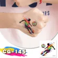 World Cup football glitter temporary tattoo sticker for kids party waterproof body art - CG-145 Football Tattoo Sticker