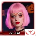 Halloween waterproof face sticker gothic red tattoo temporary makeup accessory for party - EH-130 / 120*75mm