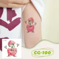 Kids glitter dinosaur temporary tattoo sticker, waterproof cute cartoon animal party decor. - CG-100 Glitter Dinosaur Tattoo Sticker / 60*60mm