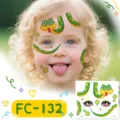 Tatuajes temporales cara niños linda serpiente dibujos animados trébol transferencia agua - Serpiente (FC-132)