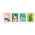 Christmas cartoon stamp tattoo sticker set with four festive designs including snowman and tree. - DTm-4002 (Christmas Stamp Tearable Tattoo Sticker)