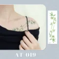 Waterproof botanical green bamboo collarbone tattoo sticker realistic body art transfer - AT-019 (Bracelet Tattoo Sticker)