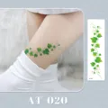Green vine plant temporary tattoo sticker, botanical leaf waterproof fake body art decors. - AT-020 (Bracelet Tattoo Sticker)
