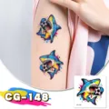 Kids waterproof glitter temporary tattoo sticker football shark design party fun - CG-148 Football Tattoo Sticker