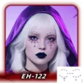 Halloween face tattoo stickers, waterproof glitter star cross temporary facial makeup decors. - EH-122 / 120*75mm