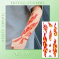 Pegatinas de tatuaje de llama impermeables arte corporal temporal calcomanías de brazo 1 pieza - Pegatina de Tatuaje de Llama (BS-037) / 240x105mm