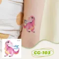 Children glitter dinosaur temporary tattoo sticker waterproof cartoon party body art decor - CG-103 Glitter Dinosaur Tattoo Sticker / 60*60mm