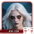 Halloween face tattoo sticker bloody tears scar waterproof spooky makeup body art decal - EH-126 / 120*75mm