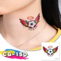 Kids World Cup Glitter Football Tattoo Sticker Waterproof Temporary Face Body Art Fan Decal - CG-150 Football Tattoo Sticker