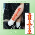 Flame spine tattoo sticker waterproof temporary body art for Halloween party fashion look - Flame Tattoo Sticker (BS-041) / 240x105mm