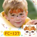 Pegatinas de tatuaje temporal de cara de perro de dibujos animados para niños adhesivo tierno. - Perro (FC-137)